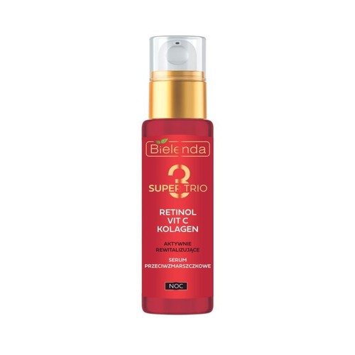 Aktywnie rewitalizujące serum przeciwzmarszczkowe na noc, RETINOL + VIT C + KOLAGEN Bielenda  30 ml