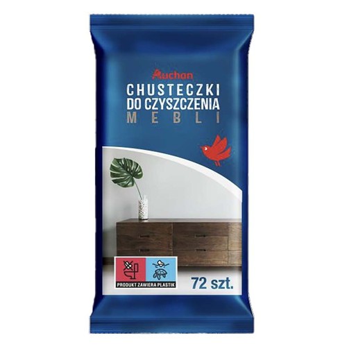 Chusteczki do czyszczenia mebli Auchan 72 sztuki