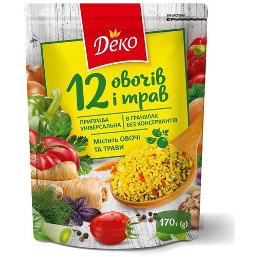 Przyprawa uniwersalna 12 warzyw i ziół   Deko 170 g