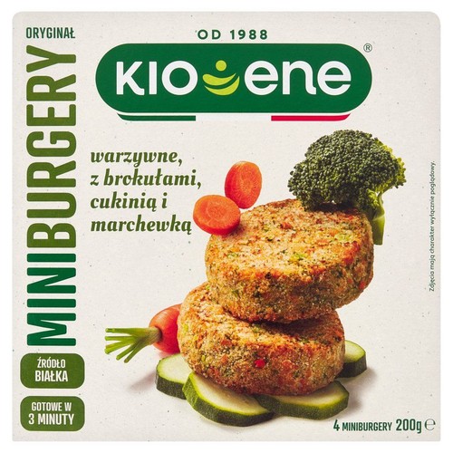 Miniburgery warzywne z brokułami cukinią i marchewką Kioene 200 g