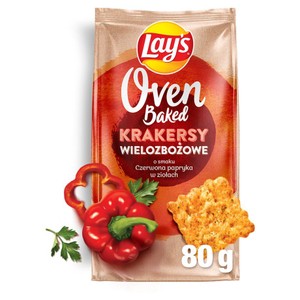 Krakersy Oven Baked wielozbożowe o smaku czerwonej papryki w ziołach Lay's 80 g