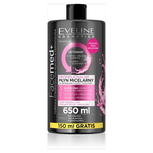 Płyn micelarny Facemed+ 3w1 do każdego rodzaju cery EVELINE COSMETICS 650 ml