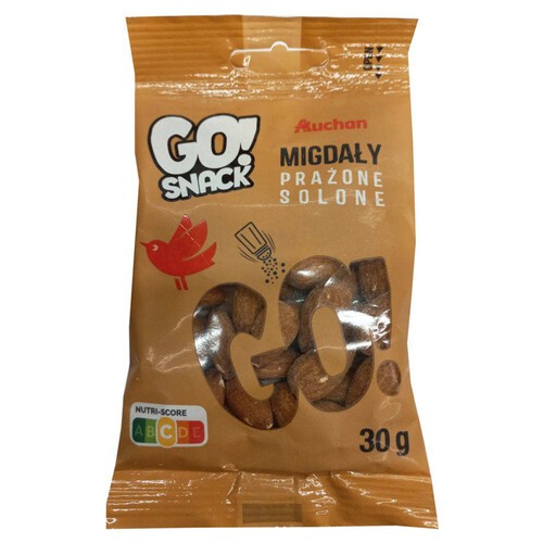 Go Snack migdały prażone solone Auchan 30 g