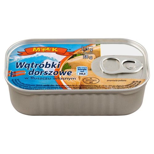 Wątróbki dorszowe w sosie własnym MK 115 g