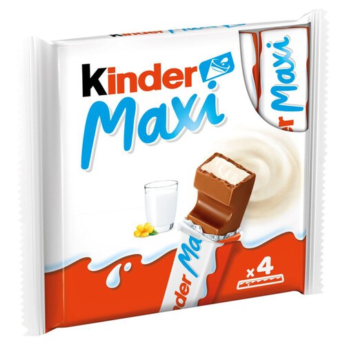 Maxi Batonik z mlecznej czekolady z nadzieniem mlecznym 4 sztuki Kinder 84 g