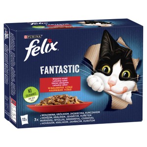 Karma 4 smaki mięsne dla kotów Felix 12 x 85 g