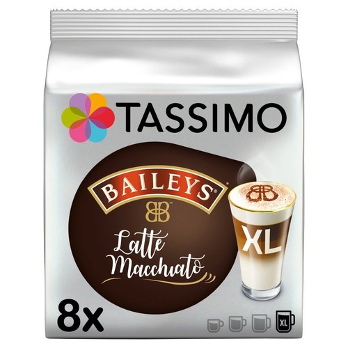 Kapsułki Tassimo Baileys Latte Macchiato, 8 sztuk, rozmiar XL.