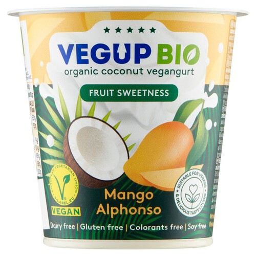 Wegański jogurt kokosowy mango bezglutenowy VEGUP BIO 140 g