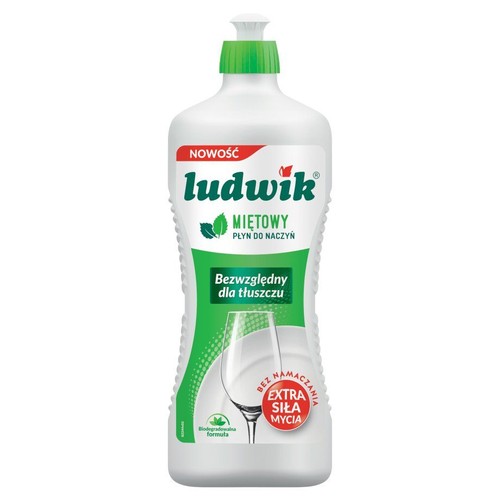 Ludwik Miętowy płyn do naczyń. Nowość, bezwzględny dla tłuszczu, z biodegradowalną formułą.