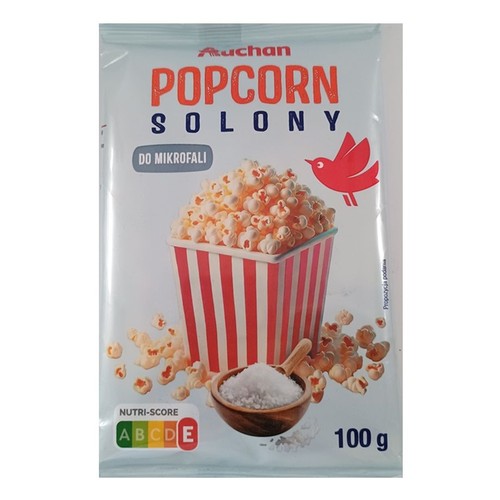 Popcorn do mikrofali solony Auchan 100 g
