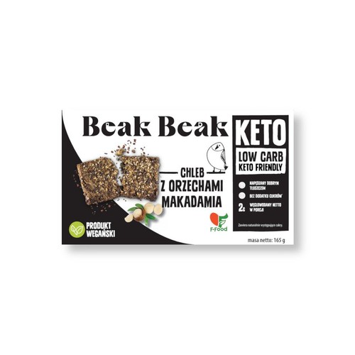 Keto Chleb z orzechami makadamia   Beak Beak 165 g