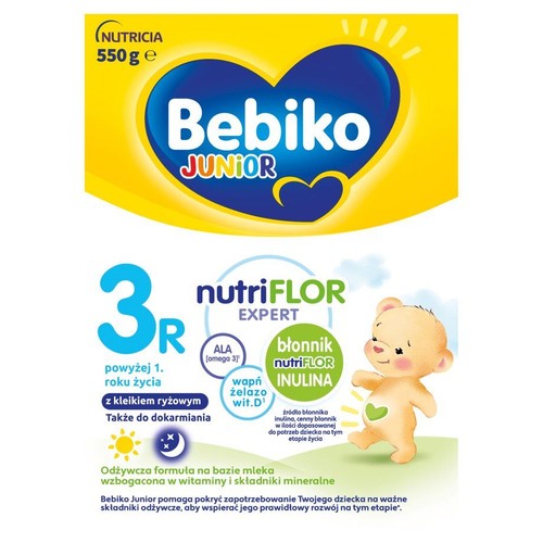 Mleko modyfikowane Junior nutriFlor Expert 3R od 1 roku z kleikiem ryżowym Bebiko 550 g