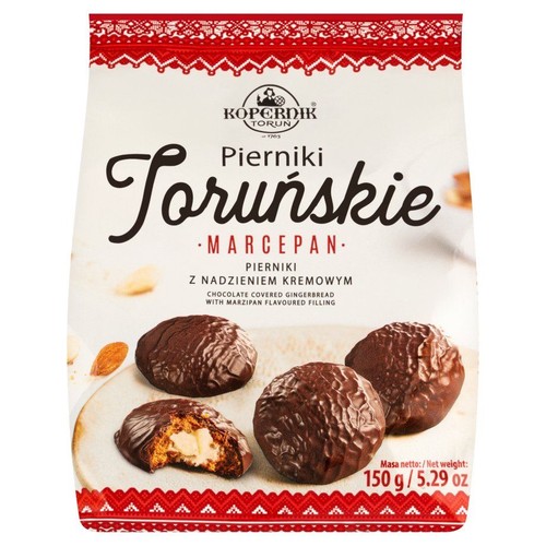 Pierniki w czekoladzie z nadzieniem o smaku marcepanowym Kopernik 150 g