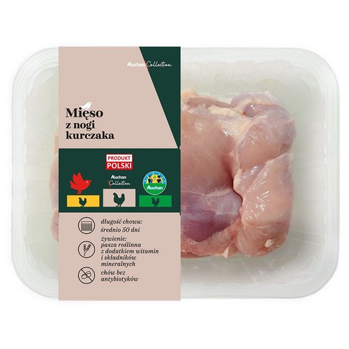 Mięso z nogi kurczaka bez antybiotyków Auchan Collection  na wagę ok.500 g