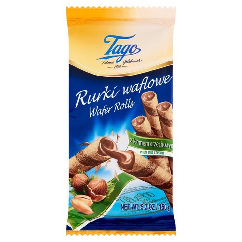 Rurka waflowa z kremem o smaku orzechowym Tago 150 g