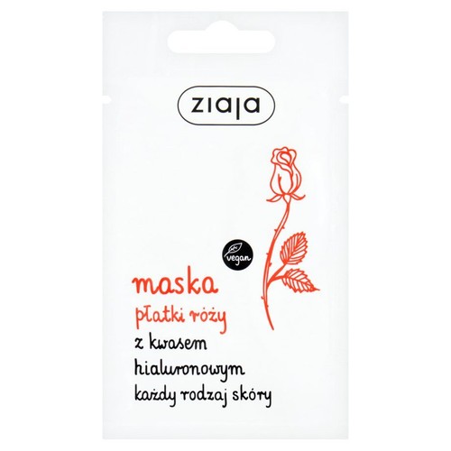Maska Płatki róży z kwasem hialuronowym ZIAJA 1 sztuka