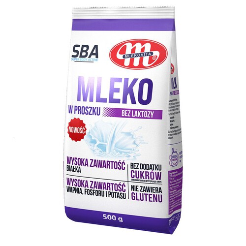 SBA Mleko w proszku bez laktozy    Mlekovita 500 g