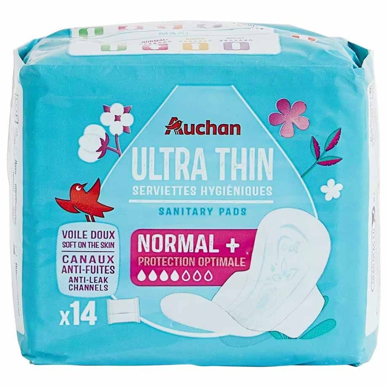 Podpaski ze skrzydełkami Ultra Thin Regular Auchan 14 sztuk
