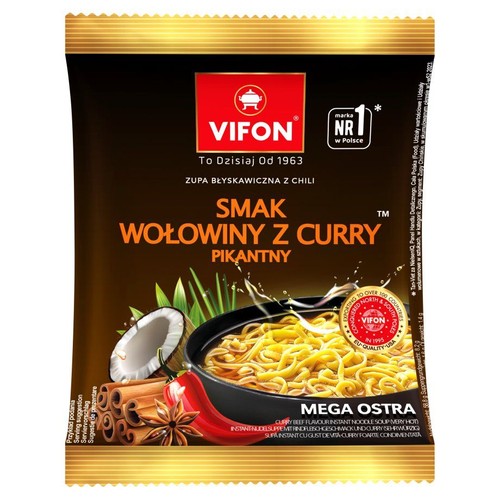 Zupa błyskawiczna o smaku wołowiny z curry Vifon 70 g