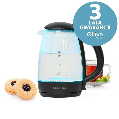 Czajnik szklany 1,7L Q.5503 czarny Qilive 1 sztuka
