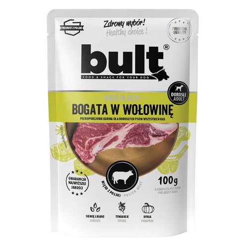 Karma mokra dla psów bogata w wołowinę   Bult 100 g