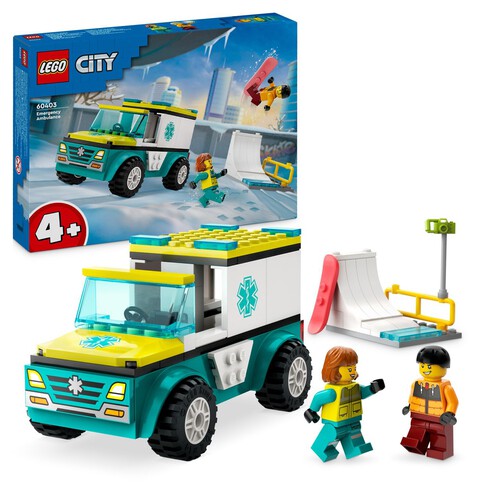 City Karetka i snowboardzista 60403 LEGO zestaw