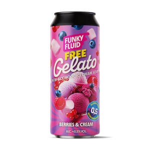 Piwo bezalkoholowe kwaśne z maliną, porzeczką, piankami marshmallow i wanilią alk. 0,5% obj. Funky Fluid 500 ml
