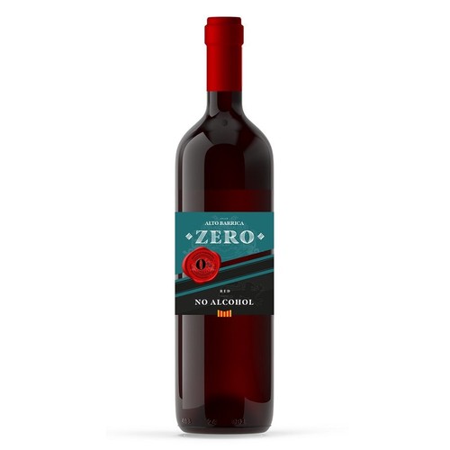 Wino bezalkoholowe hiszpańskie czerwone półwytrawne Zero Red alk. 0,0% obj. Alto Barrica  750 ml