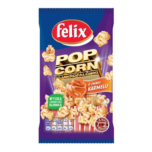 Popcorn do mikrofalówki o smaku karmelu Felix 90 g