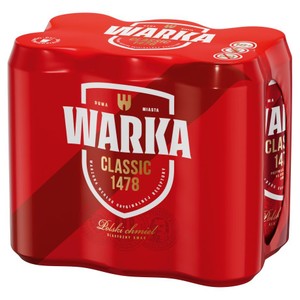 Piwo jasne pasteryzowane alk. 5,2% obj.  Warka 6 x 500 ml