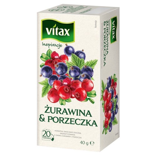 Herbata owocowa żurawina porzeczka Vitax 20 torebek