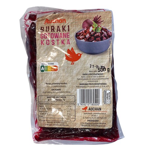 Buraki gotowane kostka Auchan 500 g