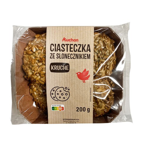 Kruche ciastka ze słonecznikiem Auchan 200 g