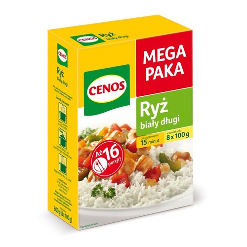 Ryż biały długi Cenos 8 x 100 g