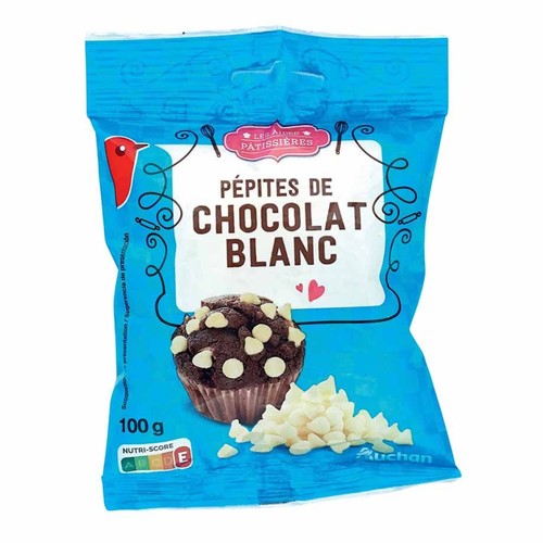 Kropki białe czekoladowe dekor Auchan 100 g