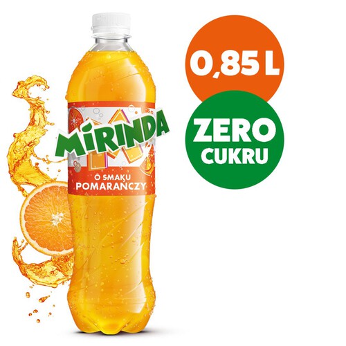 Napój gazowany o smaku pomarańczowym  Mirinda Zero Cukru  850 ml