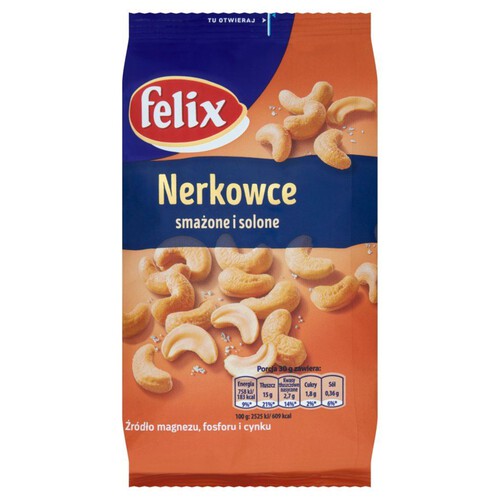 Orzechy nerkowca smażone. solone Felix 240 g