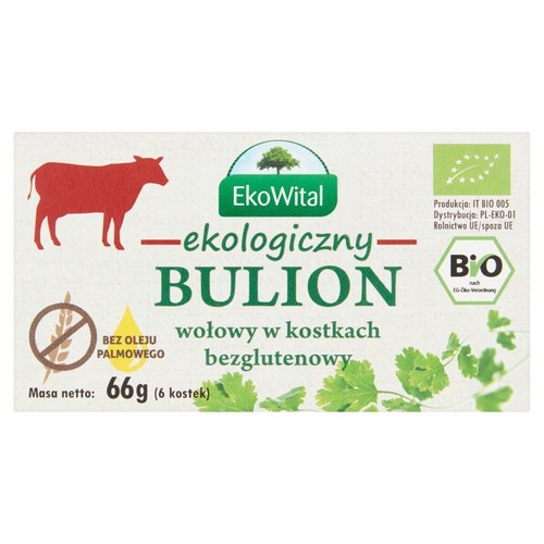 BIO Ekologiczny bulion wołowy 6 kostek EkoWital 66 g