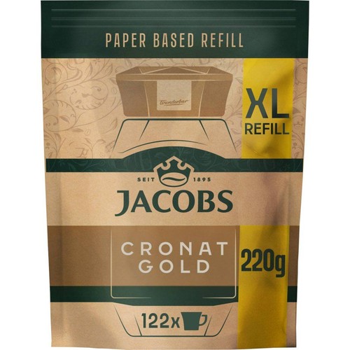 Opakowanie uzupełniające kawy Jacobs Cronat Gold, 220g. Wkład na bazie papieru, XL.