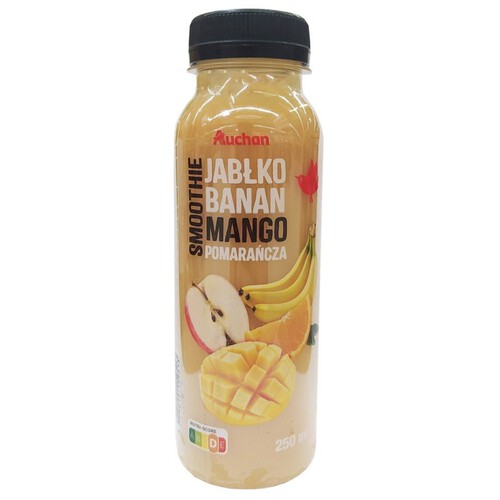 Smoothie jabłko banan mango i pomarańcza Auchan 250 ml