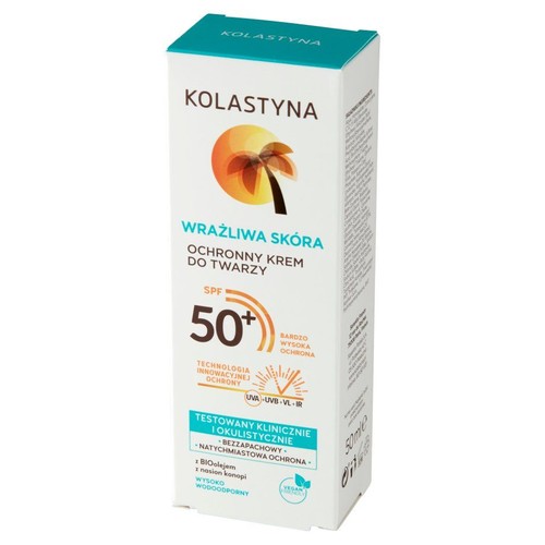 Krem ochronny do twarzy SPF 50+  Kolastyna 50 ml