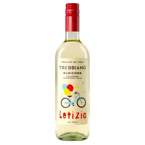 Wino włoskie białe półsłodkie Trebbiano IGT Rubicone alk. 9,5% obj. Letizia 750 ml