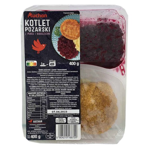 Kotlet Pożarski z puree i buraczkami Auchan 400 g