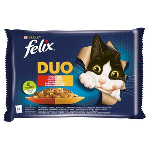 Karma mokra dla kotów Wiejskie smaki w galaretce wołowina-drób Felix 4 x 85 g