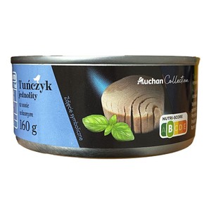 Tuńczyk jednolity w sosie własnym Auchan Collection  160 g