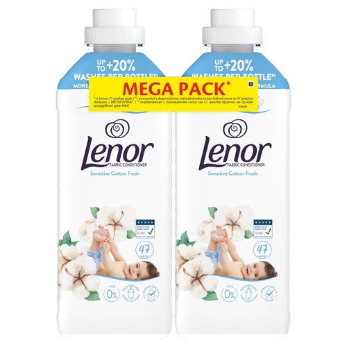Płyn do płukania Sensitive Cotton Fresh Lenor 2 x 987 ml