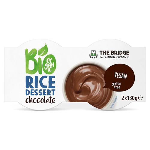 BIO Deser ryżowy o smaku czekoladowym   THE BRIDGE 2 x 130 g
