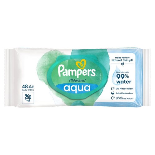 Chusteczki nawilżane Harmonie Aqua Pampers 48 sztuk