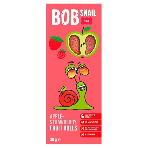 Przekąska jabłkowo-truskawkowa bez cukru Bob Snail 30 g