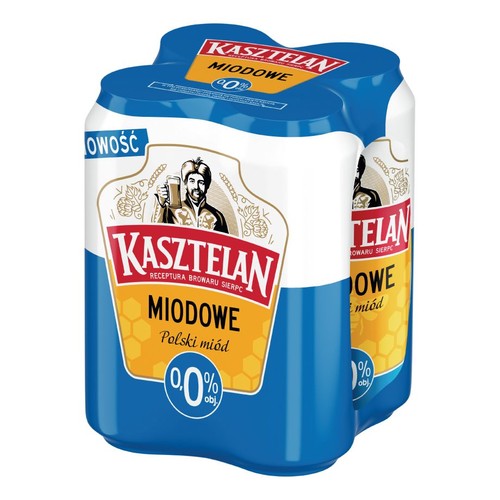 Piwo bezalkoholowe z dodatkiem miodu alk. 0% obj. Kasztelan 4 x 500 ml